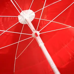 SunDaze 1.6M Red Hawaiian Parasol Outdoor Beach Patio Umbrella UV Protection