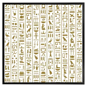 Acient egyptian heiroglyphs (Picutre Frame) / 16x16" / Brown