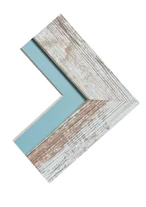 Metro Distressed White Frame with Blue Mount 45 x 30CM Image Size 14 x 8 Inch