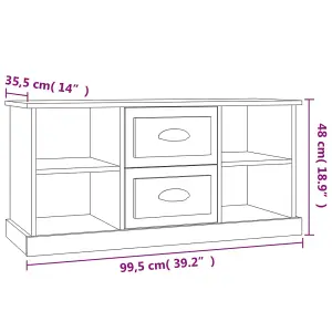 Berkfield TV Cabinet Concrete Grey 99.5x35.5x48 cm Engineered Wood