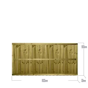 Flat Top Feather Edge Fence Panel (Pack of 4) Width: 6ft x Height: 3ft Vertical Closeboard Planks Fully Framed