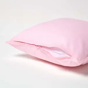 Homescapes Pink Continental Egyptian Cotton Pillowcase 200 TC, 40 x 40 cm