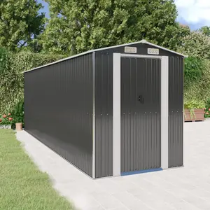 6 ft. W x 20 ft. D Galvanized Steel Apex Garden Shed Anthracite