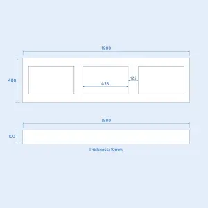 Nes Home White 1800mm Magnetic Door Durable PVC Front Bath Panel