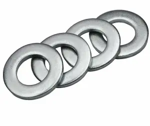 Form A M16 - 16mm Washers Zinc Steel ( Pack of: 2 ) Metal Washer DIN 125 Durable Connection Enhancement for Nuts and Bolts