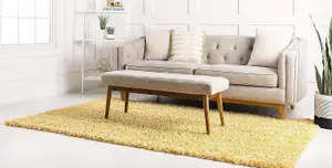 Gold Thick Shaggy Rug - California - 60x230cm (2'x7'8")