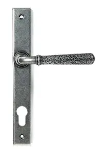 Pewter Hammered Newbury Slimline Espag. Lock Set