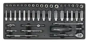 Sealey Tool Tray with Socket Set 43pc 1/4"Sq Drive TBT19