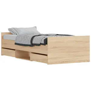 Berkfield Bed Frame with Headboard and Footboard Sonoma Oak 90x190 cm