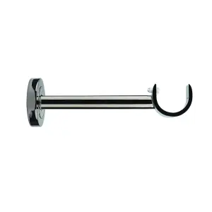 GoodHome Kimlos Black Nickel effect Metal Medium Curtain pole bracket (Dia)28mm