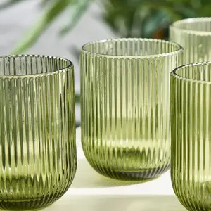 Chanyia Drinking Glass Set (Set of 6) Green / 9.50" H