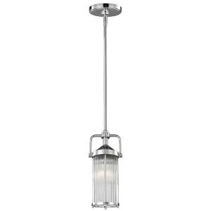 Elstead Paulson 1 Light Mini Ceiling Pendant Light Chrome IP44, G9