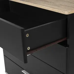 Beliani Modern 4 Drawer Chest Black WALPI