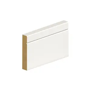 PACK OF 5 (Total 5 Units) - 14.5mm Thick Primed MDF Round & V Groove Skirting Board - 14.5mm (T) x 119mm (W) x 4200mm (L)