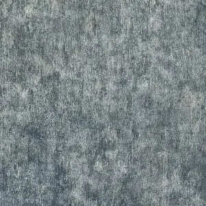 Galerie Feel Blue Metallic Scratched Plaster Wallpaper Roll