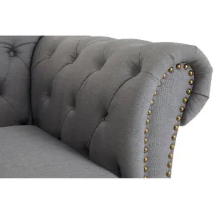 Interiors by Premier Grey Chesterfield Chair, Backrest Lounge Chair, Easy to Maintain Accent chair for Living Room