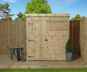 Empire 1000 Pent 6x5 pressure treated tongue and groove wooden garden shed door Left (6' x 5' / 6ft x 5ft) (6x5)