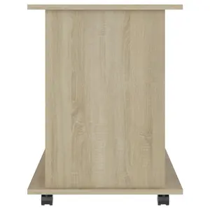 Berkfield Rolling Cabinet Sonoma Oak 60x45x60 cm Engineered Wood