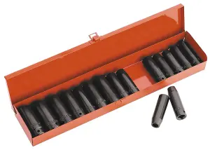 Sealey Impact Socket Set 16pc Deep 1/2"Sq Drive Metric/Imperial AK685