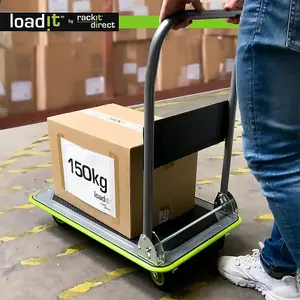 LoadIt 150kg Folding Foldable Flatbed Platform Trolley, Hand Truck, Moving Trolley on Wheels, Heavy Duty, ISO 9001 & TUV GS