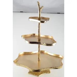 GOLD CAKE STAND 3 LAYER