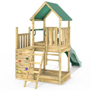 Rebo Modular Wooden Climbing Frame Adventure Playset - M3 plus Monkey Bars