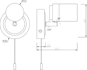 Luminosa G9 Single Spotlight with Frosted Glass - Matt Black 230V IP44 25W