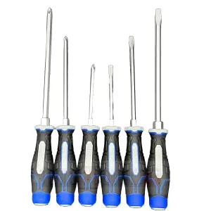 US PRO INDUSTRIAL 6PC Go Through Screwdriver Set - PH2 PH3 SL6 SL8 4613