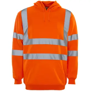 Hi-Vis Orange Hooded pull over - Large