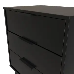 Hong Kong Ready assembled Matt black 3 Drawer Chest of drawers (H)740mm (W)575mm (D)395mm