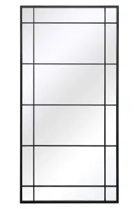 MirrorOutlet The Tabula Black Metal Framed Window Wall or Leaner Garden Mirror 180CM X 90CM