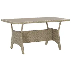 Berkfield Garden Table Grey 120x70x66 cm Poly Rattan