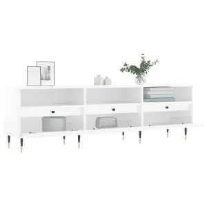 Berkfield TV Cabinet High Gloss White 150x30x44.5 cm Engineered Wood