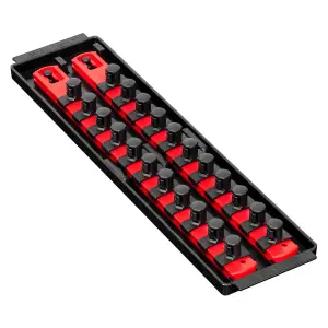 Ernst 8494 1/2" Socket Boss Storage Organiser Rail 2-Rail Twist Lock 13" Red