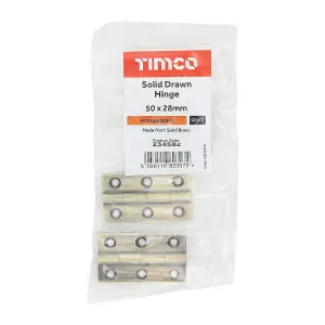 TIMCO Solid Drawn Brass Hinges Antique Brass - 50 x 28