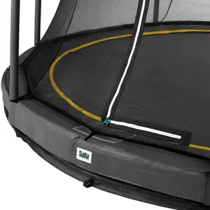 14ft Salta Black Comfort Edition InGround Round Trampoline with Enclosure