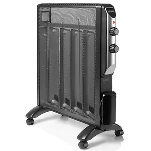 Duronic HV220 BK Electric Heater with Mica Panels, 2kW Power, Radiant and Convection Heat Output, 2 Heat Settings (black)