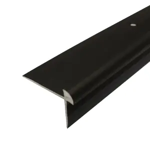 C29 42 x 28mm Anodised Aluminium LVT Stair nosing Edge Profile For 5mm Flooring - Black, 0.9m