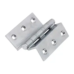 TIMCO Cranked Ball Race Brass Hinges Polished Chrome - 64 x 55