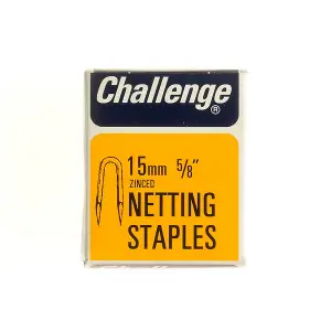 Challenge Zinc Plated Netting Staples Grey (15mm)