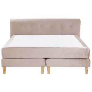 Velvet EU Super King Size Divan Bed Beige MARQUISE