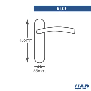 Intelligent Hardware - Internal Door Handle - Scimitar - Lever on Backplate - Lever Latch Furniture - Black Nickel