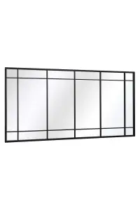 MirrorOutlet The Tabula Black Metal Framed Window Wall or Leaner Garden Mirror 180CM X 90CM