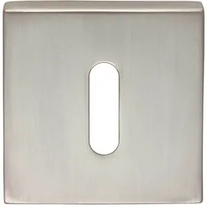 Square Lock Profile Escutcheon Concealed Fix 52 x 52mm Satin Chrome