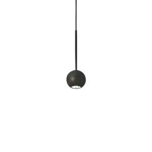 Ideal Lux Archimede Integrated LED Globe Pendant Ceiling Light Black 250Lm 3000K