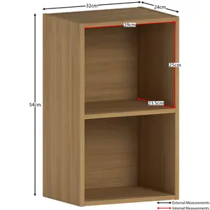 Gerardi Standard Bookcase Oak / 54 cm H x 32 cm W