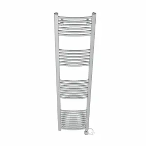 Right Radiators Prefilled Thermostatic Electric Heated Towel Rail Curved Ladder Warmer Rads - Chrome 1800x400 mm