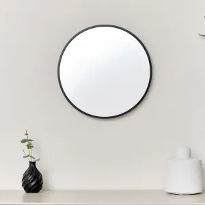 Melody Maison Round Black Wall Mirror - 40cm x 40cm