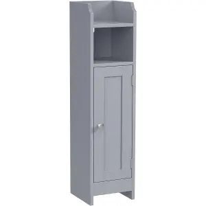 VASAGLE Slim Bathroom Floor Storage Cabinet, Freestanding Bathroom Storage Unit, Narrow Bathroom Storage Cabinet, Dove Grey