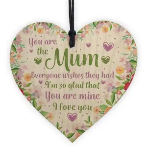 Red Ocean Gifts For Mum Mummy Wooden Hanging Heart Plaque Mum Birthday Gifts Mothers Day Gifts From Daughter Son